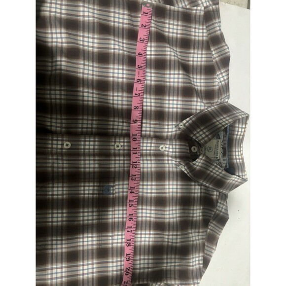 Rough Stock Panhandle Shirt Mens XL Brown Plaid Western Button Up Cowboy ROD3009 - Picture 6 of 8